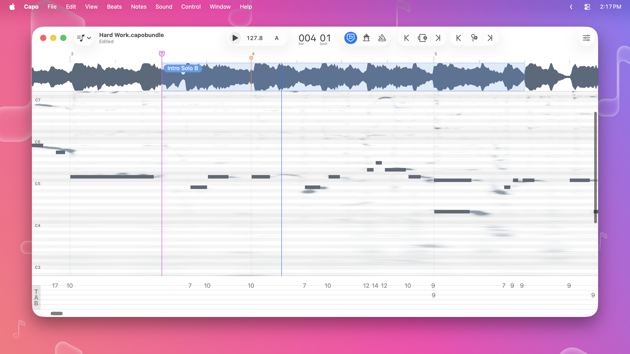 Capo tabbing screenshot