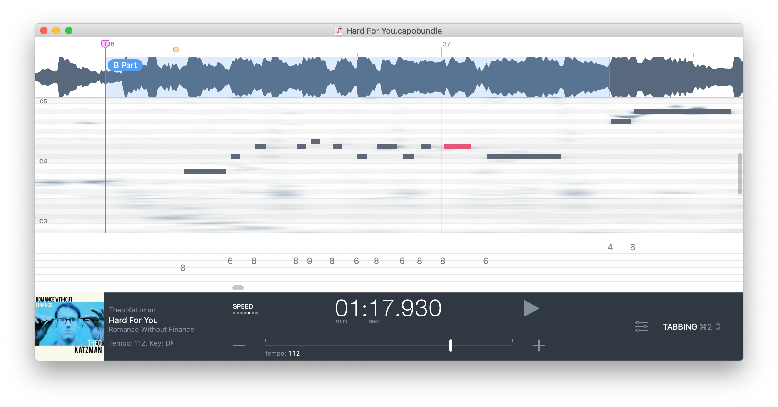 Tabbing Song View